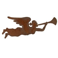Antique Trumpeting Angel Gabriel Silhouette Weathervane