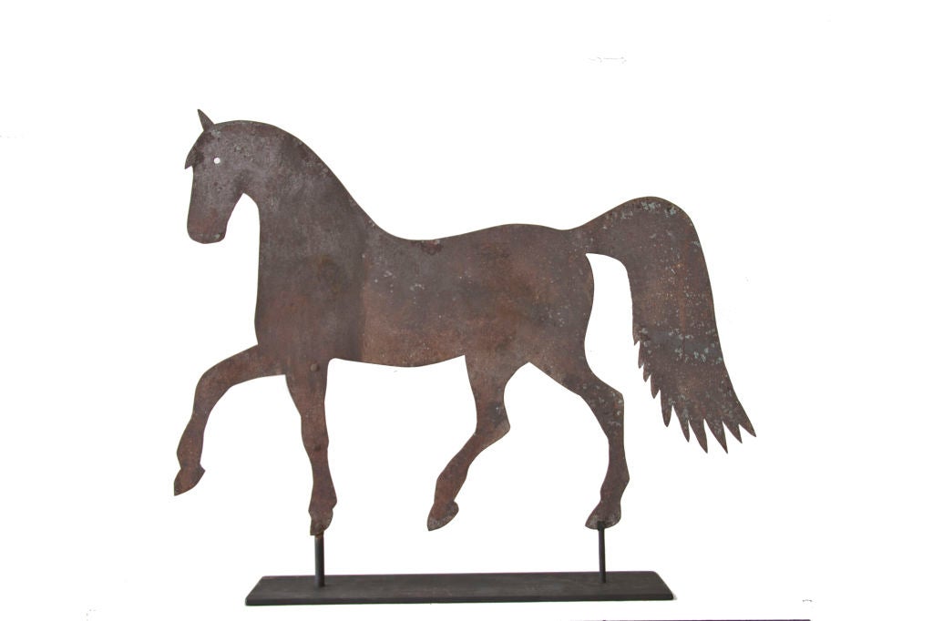 19th Century Sheet Iron Prancing Horse