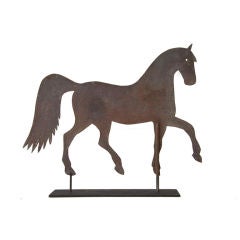 19th Century Sheet Iron Prancing Horse