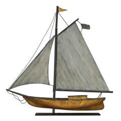 Antique Gaff Rigged Sailboat Weathervane