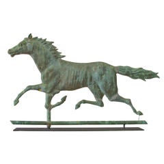 Antique Large Mountain Boy Running Horse Weathervane