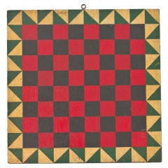 Vintage Highly Decorative Gameboard, Checkers