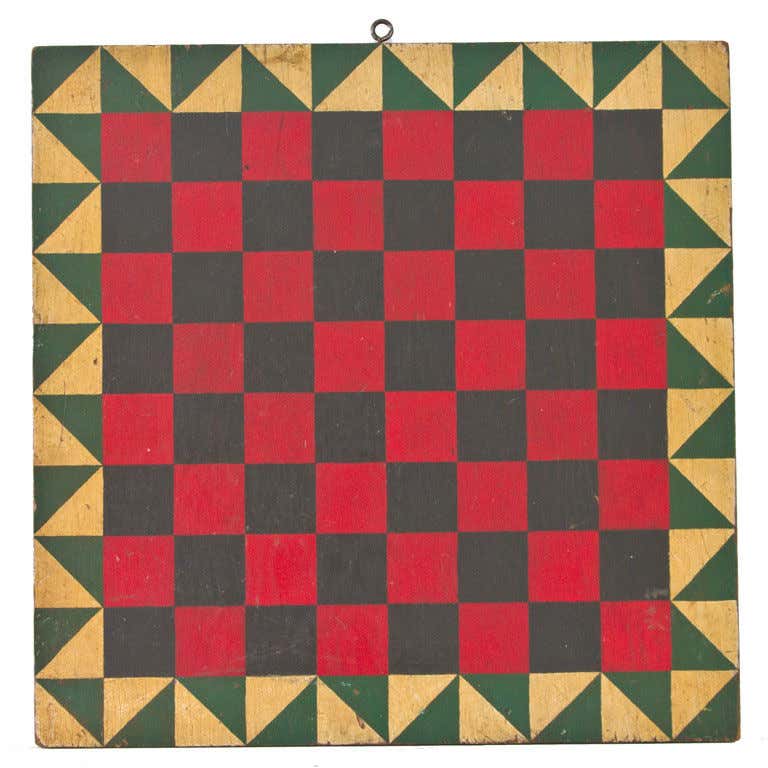 Highly Decorative Gameboard, Checkers For Sale at 1stDibs