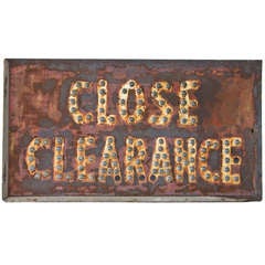 Antique Early Sign With Marbled Letters, Close Clearance