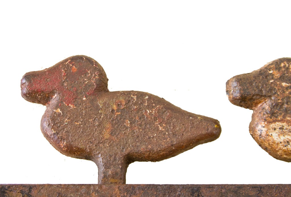 Shooting Gallery Rack of Duck Targets on Original Base