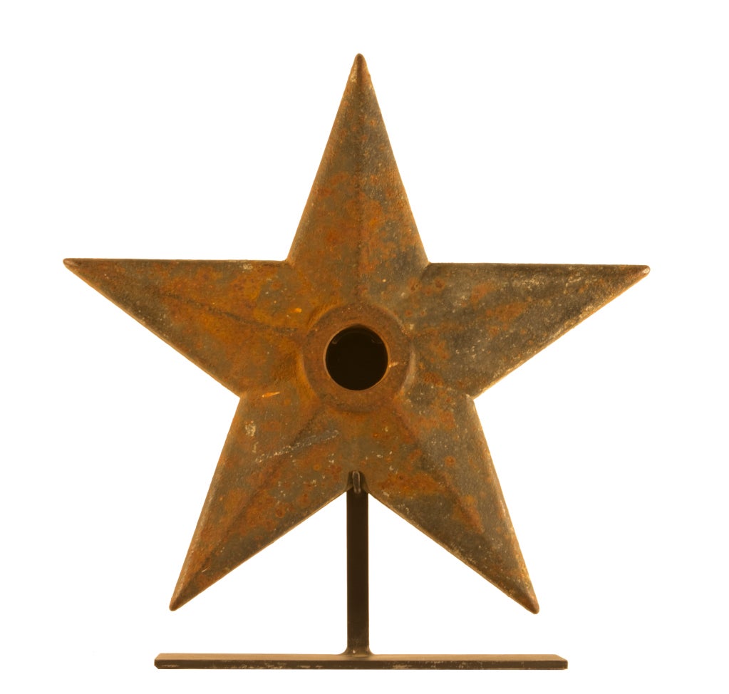 Unusually Massive Cast Iron Roof Stars on Custom Museum Mounts