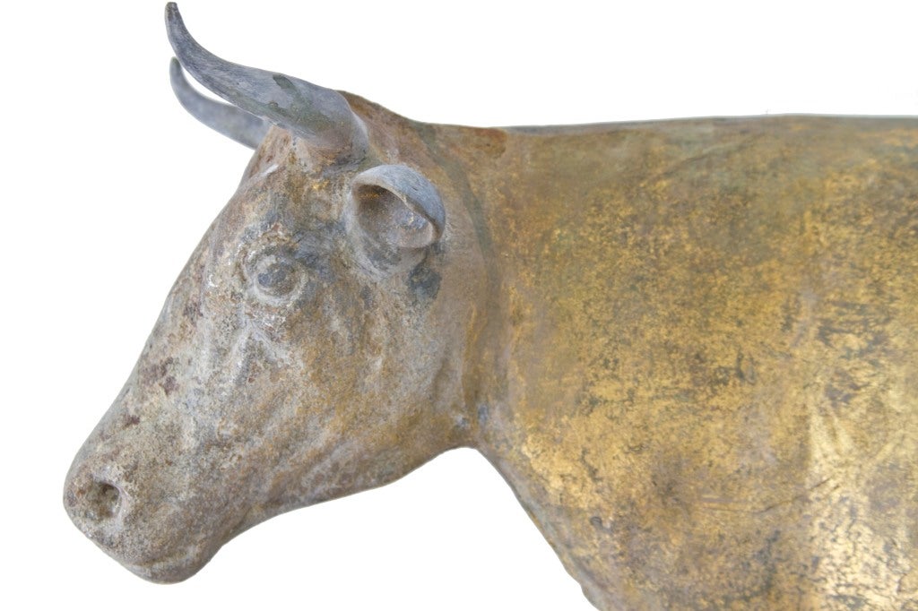 19th Century Large, Full Bodied Cow Weathervane