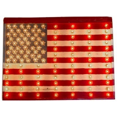 Vintage Illuminated American Flag Construction