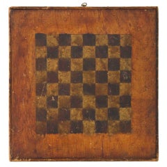 Antique Two Sided Game Board, Checkers and Parcheesi