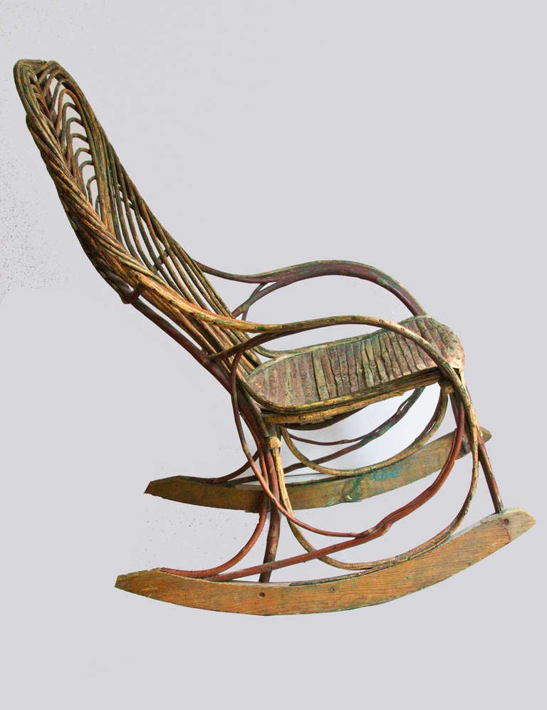 American Early 20th Century Twig Rocking Chair