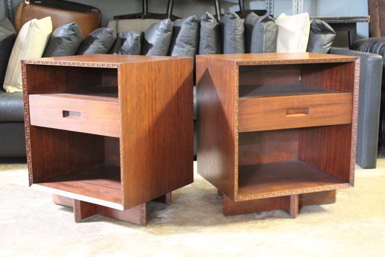 Pair of Bedside Tables by Frank Lloyd Wright for Henredon 2