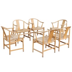 Six Chinese chairs by Hans Wegner for PP Mobler