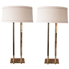 Pair Of Large Brass Lamps By Stiffel