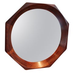 Solid Rosewood Hexagonal Mirror