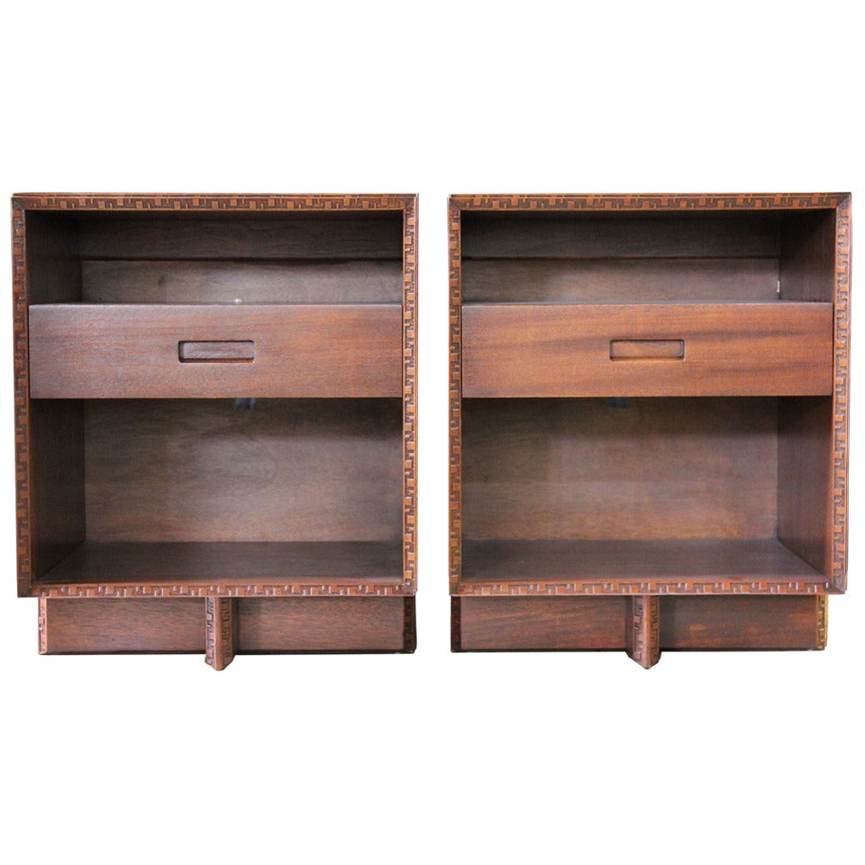 Pair of Bedside Tables by Frank Lloyd Wright for Henredon