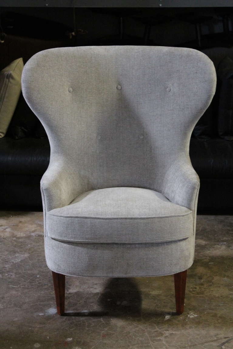 An early wingback chair designed by Edward Wormley for Dunbar.