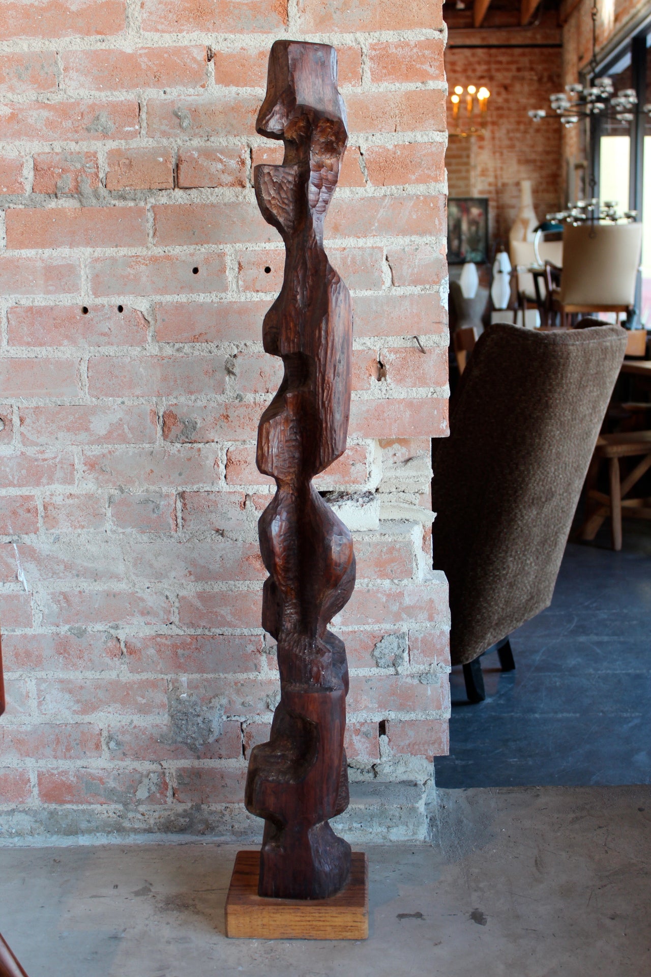 Large abstract wooden sculpture