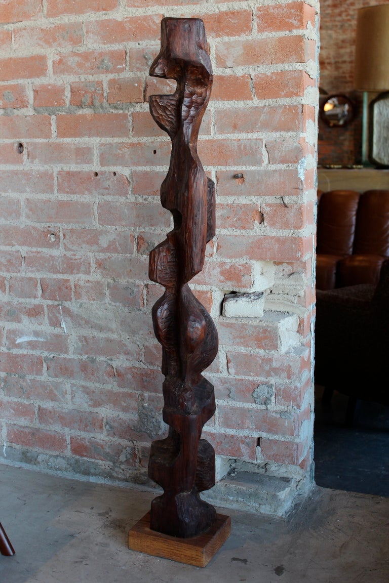 A large abstract sculpture in walnut by Chicago artist circa 1960.