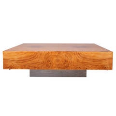 Large Burl Coffee Table by Milo Baughman for Thayer Coggin