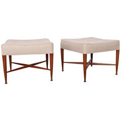 Pair of Thebes Stools by Edward Wormley for Dunbar