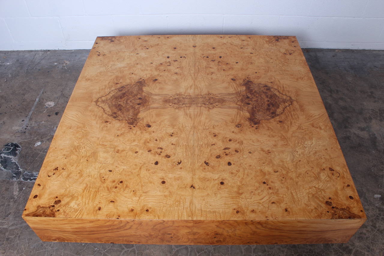 Late 20th Century Large Burl Coffee Table by Milo Baughman for Thayer Coggin