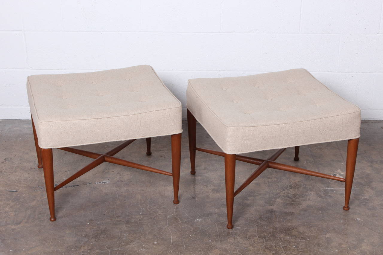 Pair of Thebes Stools by Edward Wormley for Dunbar 5