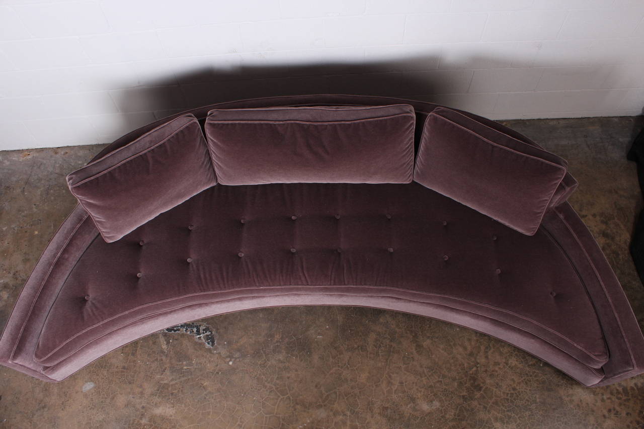 Curved Sofa by Harvey Probber in Mohair 1