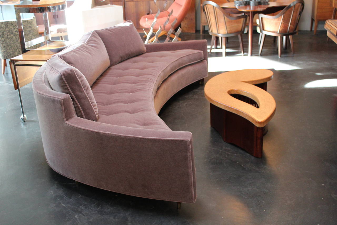 Curved Sofa by Harvey Probber in Mohair 2