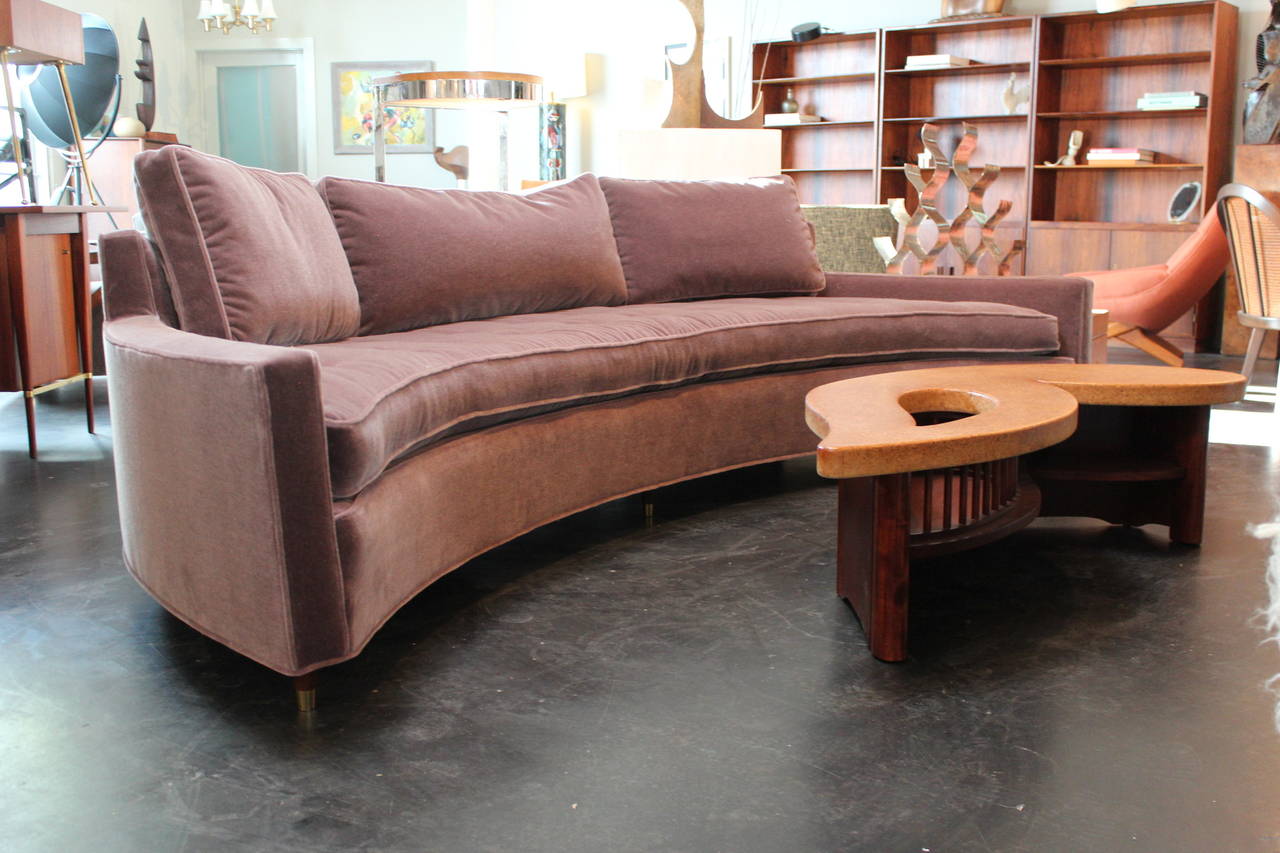 Curved Sofa by Harvey Probber in Mohair 3