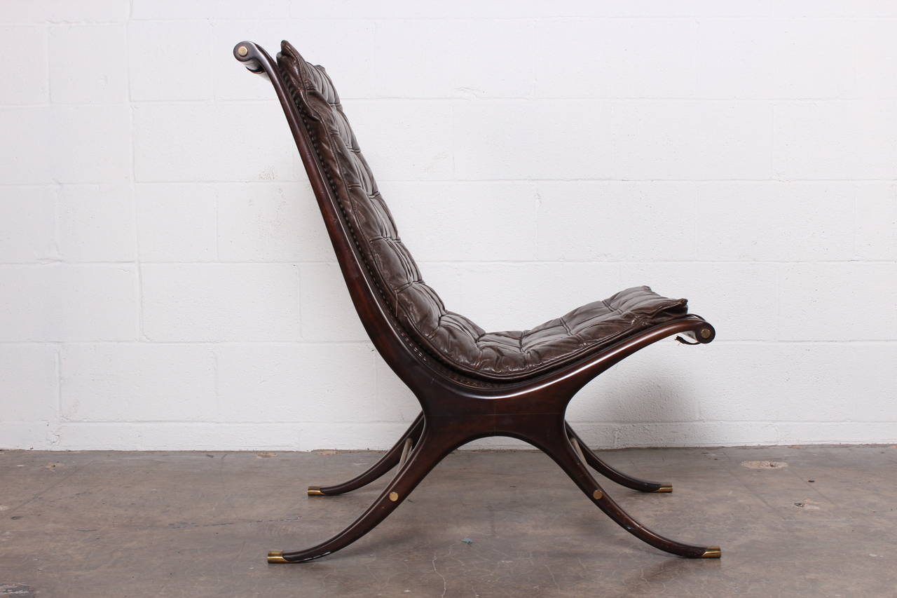 A rare lounge chair designed by Gerald Jerome and featured in California design 10, 1968.