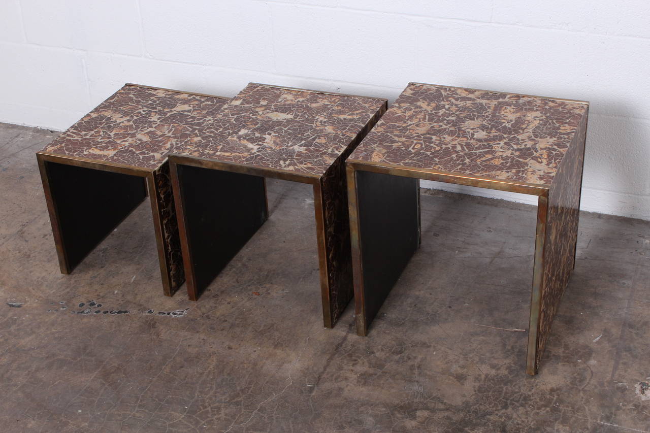 Set of Three Nesting Tables in Coconut Shell 3