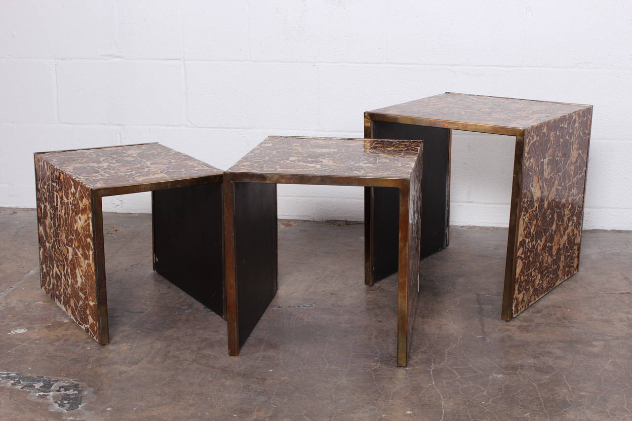 Set of Three Nesting Tables in Coconut Shell 4