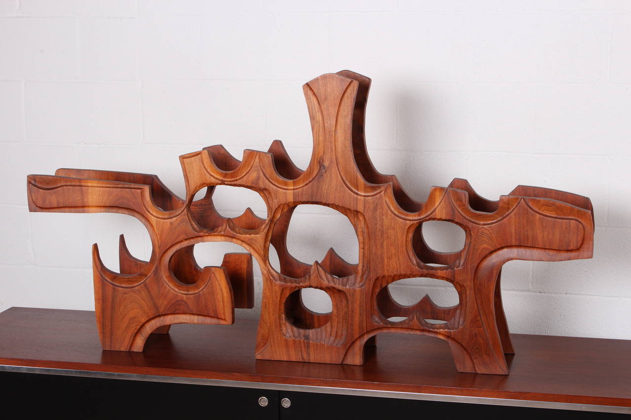Late 20th Century Large Sculpted Wine Rack by Federico Armijo