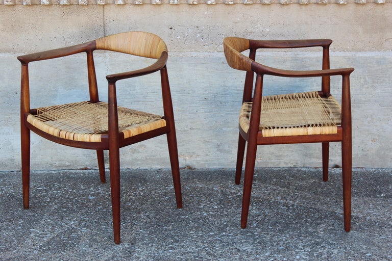 Pair of Early Teak Classic Chairs by Hans Wegner