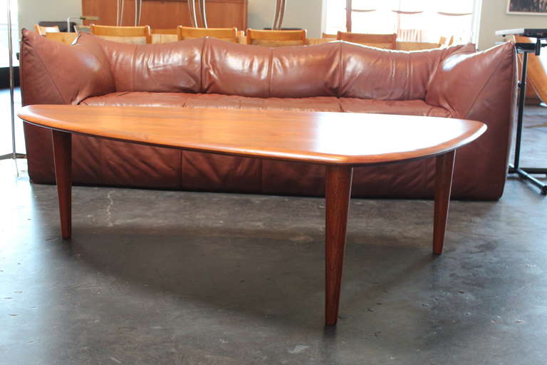 Large Solid Teak Coffee Table by Johannes Aasbjerg In Excellent Condition In Dallas, TX