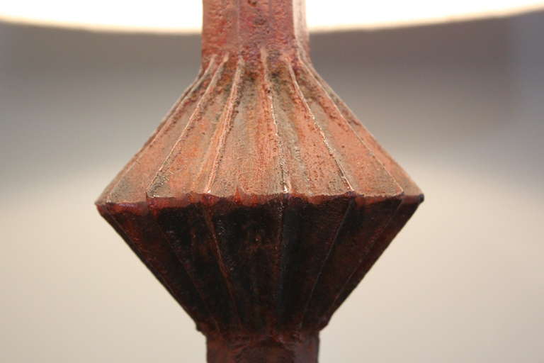American Pair of Patinated Lamps