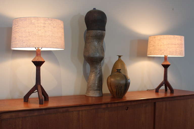 Pair of Patinated Lamps 4