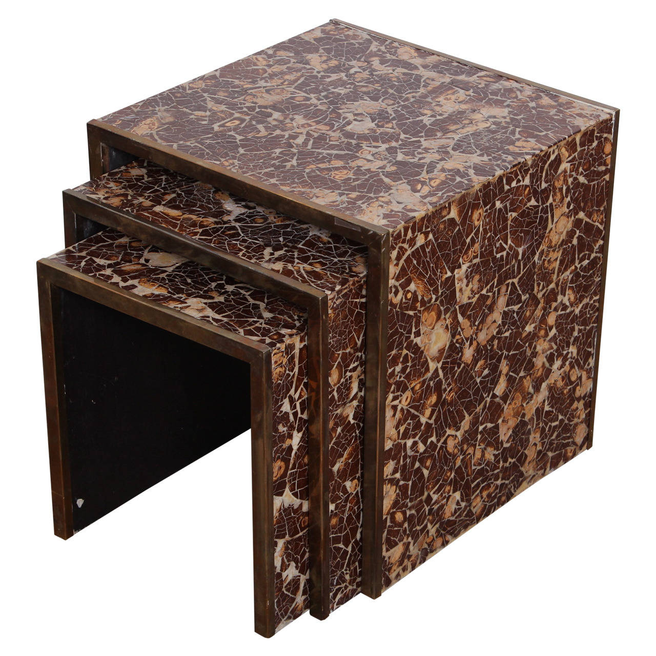 Set of Three Nesting Tables in Coconut Shell at 1stDibs coconut shell