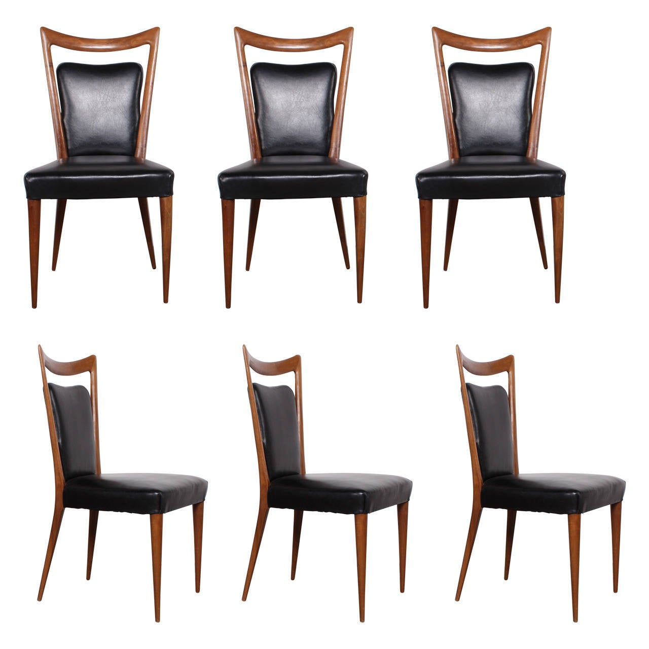 Set of Six Dining Chairs by Melchiorre Bega For Sale at 1stDibs