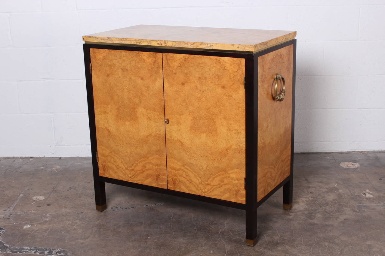 Rare Olive Burl Cabinet by Edward Wormley for Dunbar In Excellent Condition In Dallas, TX