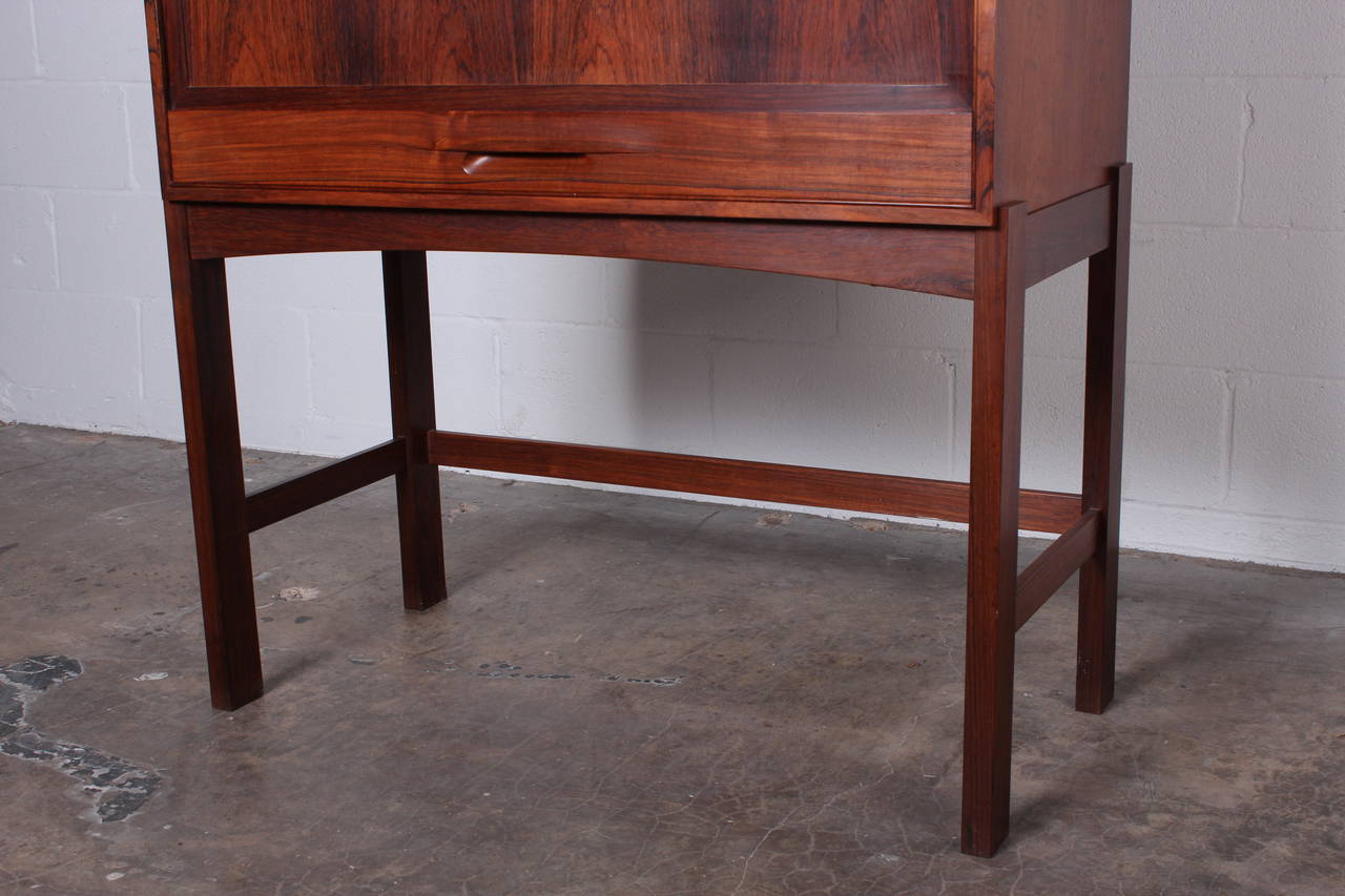 Rosewood Drop Front Desk In Good Condition In Dallas, TX