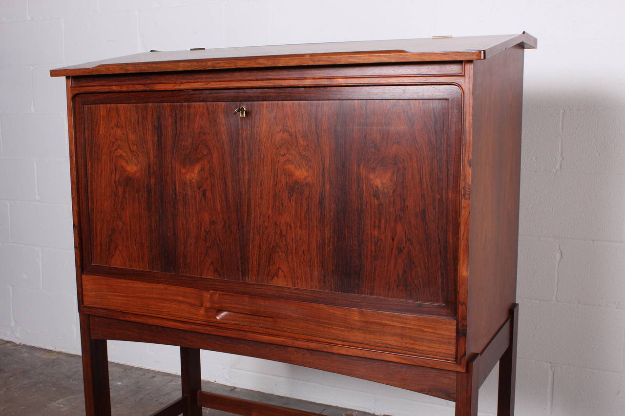 Mid-20th Century Rosewood Drop Front Desk