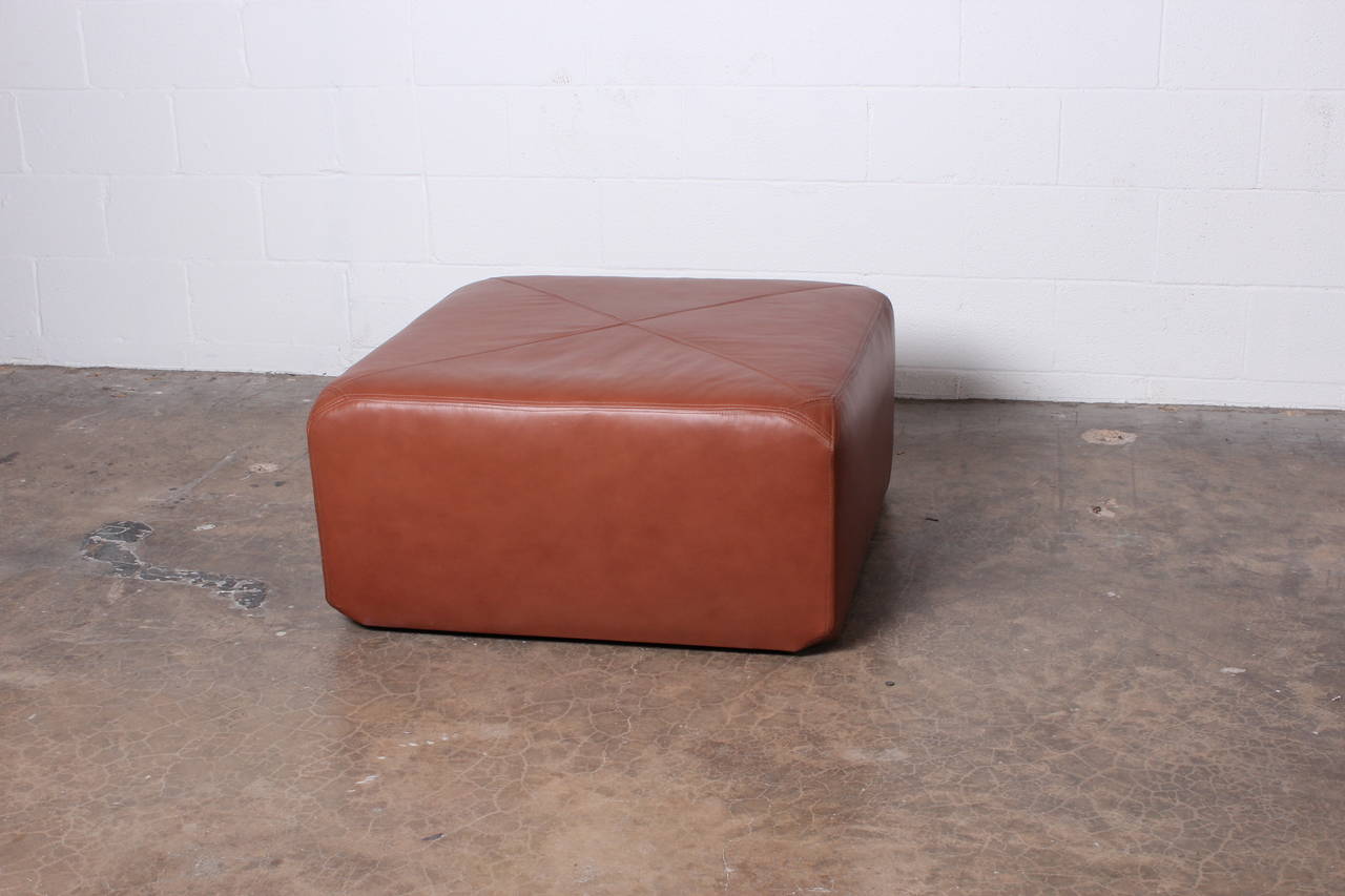 Mid-20th Century Leather Ottoman by Edward Wormley for Dunbar