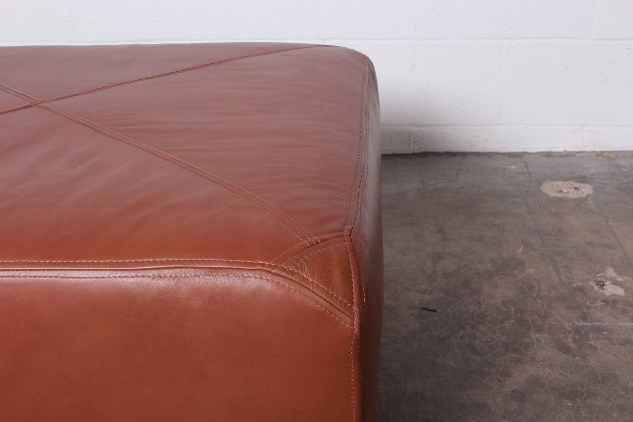 Leather Ottoman by Edward Wormley for Dunbar 1