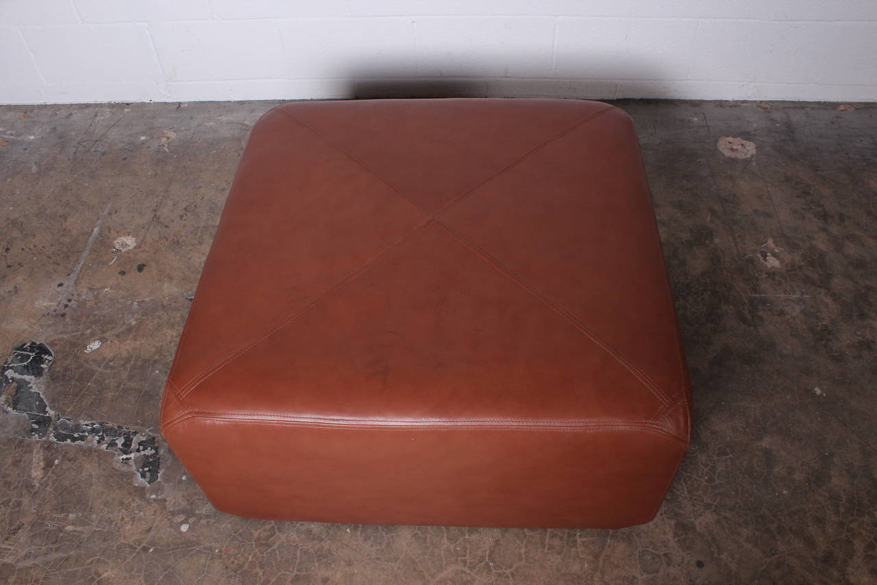 Leather Ottoman by Edward Wormley for Dunbar 2