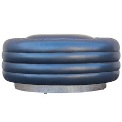 Large Leather Ottoman by Stanley Friedman for Brueton