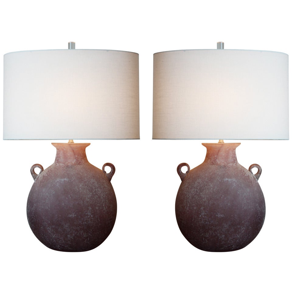 Pair of Scavo Glass Table Lamps