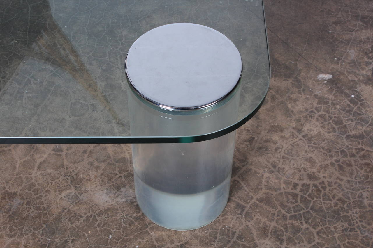 Large Lucite and Glass Coffee Table 5