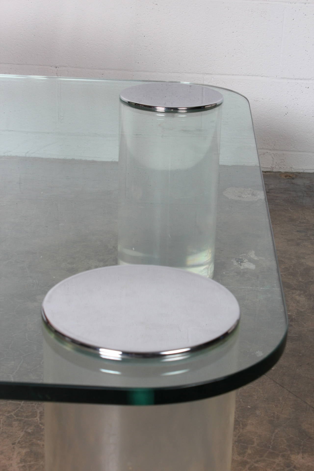 Large Lucite and Glass Coffee Table 6