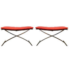Rare Pair of Stools by Preben Fabricius and Jorgen Kastholm